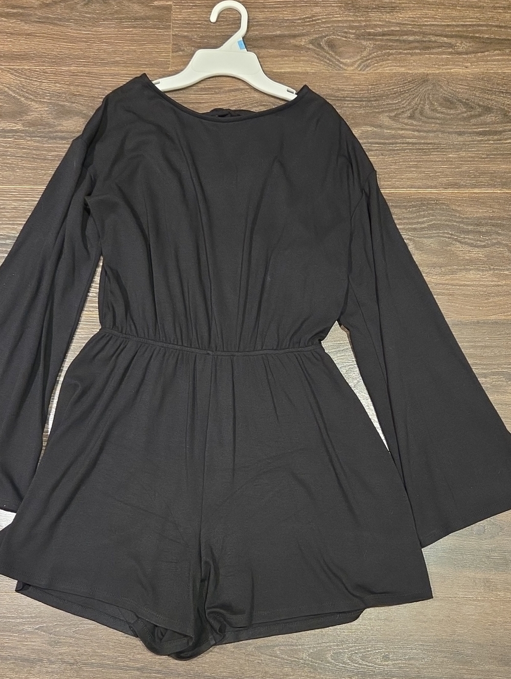 ❤️ LULUS FOR EVERY OCCASION BLACK LONG SLEEVE CUTOUT JERSEY ROMPER, MEDIUM - Picture 12 of 16